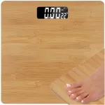 Elektronilised vannitoakaalud bambusest, LCD-ekraan, mittelibisevad, kuni 180 kg