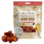 Maiused koertele ja kassidele Mersjo Heart Duo veise- ja porgandimaitselised, 50 g