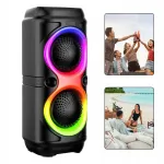 Kaasaskantav boombox k&otilde;lar karaoke, FM raadio, RGB LED, 10 W, juhtmevaba