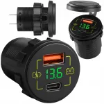 Auto laadija, USB ja USB-C, 3,4A, hermeetiline, 12V/24V
