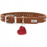 Nahast koera kaelarihm Hunter Aalborg Hearts, konjakiv&auml;rvi, 27 cm, XXS&ndash;XS