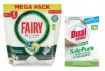 FAIRY PLATINUM Lemon n&otilde;udepesutabletid 73 tk ja DUAL POWER n&otilde;udepesusool 1 kg