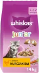 WHISKAS Junior kuiv kassitoit kanaga, 14 kg