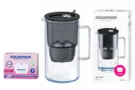 Aquaphor Glass 2,5 l veefiltri kann Maxfor+ MG kassettiga, must