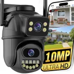 V&auml;ljas WiFi IP kaamera 10 MP, kahe objektiiviga, UHD resolutsiooniga, p&ouml;&ouml;ratava funktsiooni ja liikumisanduriga