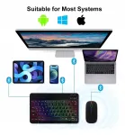 Juhtmevaba Bluetooth 3.0 klaviatuur ja hiir, sobib Androidile, iOS-ile ja Windowsile
