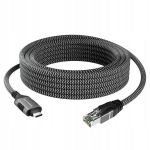 V&auml;line USB-C v&otilde;rgukaart 10 m kaabliga, RJ45 adapter, 1 Gb/s