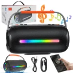 Juhtmevaba Bluetooth 5.4 k&otilde;lar 20W sisseehitatud Power Banki ja RGB valgustusega, must