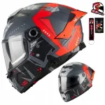 Mootorratta kiiver MT THUNDER 4 R SV, must/hall/punane, mati viimistlus
