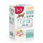 OPTIMEAL konserveeritud kassitoit k&uuml;&uuml;likuliha valges kastmes, 4 x 85 g (3+1 komplekt)