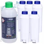 Vee filtrite komplekt 5 tk koos DELONGHI ja 500 ml katlakivieemaldusvahendiga