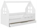 Lastevoodi COTTAGE sahtliga 160x80 cm, madrats, valge v&otilde;i sonoma