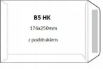 &Uuml;mbrikud B5 valged, 176x250 mm, tr&uuml;kiga, 50 tk.