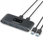 USB 3.0 jagaja, 2 sisendit, 4 v&auml;ljundit, 3 kaabliga