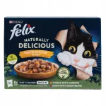 Felix NATURALLY DELICIOUS kassitoit kalkuni, pardiliha ja k&ouml;&ouml;giviljadega, 10x80g