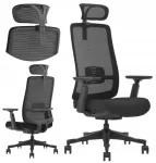 Ergonoomiline tool Calpe 3D k&auml;etugedega, must, kontorisse ja koju