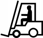 Kleebis autole &bdquo;FORKLIFT&ldquo; taustata, 15 x 16,8 cm
