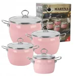 MARYNA emailitud 2,3 l, 3 l, 4 l, 5 l roosad potid sobivad induktsioon- ja gaasipliidile