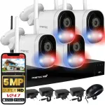 Valvekaamerate komplekt 4 kaamerat 5Mpx WiFi Light White IR mikrofon k&otilde;lariga