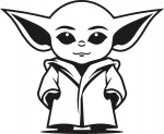 Kleebis YODA taustata, 15 x 18,2 cm, autole, mootorrattale, s&uuml;learvutile, klaaspindadele
