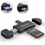 3in1 USB / microUSB / USB-C SD ja microSD kaardilugeja
