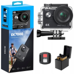 AKASO 4K 20MP WiFi spordikaamera, veekindel, 170&deg;, LCD, kaugjuhtimispult, 2x1050mAh akut