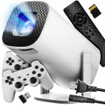 Android projektor retro konsooliga 20000 m&auml;ngu 2 HDMI USB WiFi HD puldid