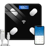 Bluetooth kehasisaldust ja ainevahetust anal&uuml;&uuml;sivad kaalud, mustad