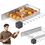 Elektriline automaatne 360&deg; shashlik-grill 10 vardaga, USB, h&otilde;bedane