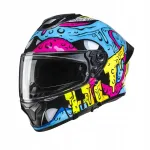 Motorratturi kiiver HJC C71 Squeeze sinine/kollane XS