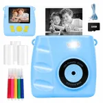 Laste mini digitaalne fotoaparaat hetkprinteriga ja 3 rulliga