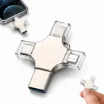 USB m&auml;lupulk 256GB, 4in1, USB-C, Lightning, Micro-USB