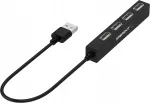 Sabrent HB-MCRM USB jaotur, 4 porti, must, USB 2.0, 480 Mbps
