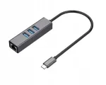 USB-C 3.1 v&otilde;rgukaart 3 USB 3.0 ja RJ45 LAN liidesega