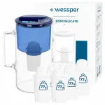 Veefilter Wessper 3 l, borosilikaatklaas, 6 filtri kassettiga