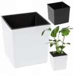 Lillepott Lamela Juka l&auml;ikiv 19x19x19,5 cm valge kassetiga