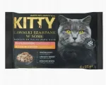 M&auml;rg kassitoit Kitty kanaliha ja l&otilde;hekastmega, 4 x 85 g