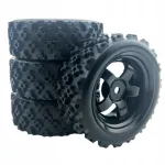Varurattad 12 mm Hex, 4 tk, Wltoys 144001/124018, mustad, 1/10 ja 1/14 mudelitele