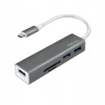 USB-C jaotur LogiLink, 3 &uuml;hendust, SD ja microSD kaardilugeja, USB 3.2 Gen 1
