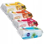 Laste niiskenahast salvr&auml;tikud Sleepy Fruit MIX, 4 x 120 tk.
