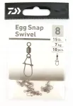 Daiwa Egg Snap Swivel turvalukk, suurus 4, 10 tk, 14905-704