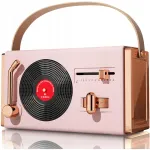 Kaasaskantav juhtmevaba Bluetooth-k&otilde;lar MINI PINK, retro stiilis