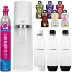 Vee gaseerimise seade SodaStream Terra valge, 3 pudelit, silinder, 6 jooki