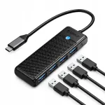USB jagaja ORICO 4x USB-A 3.0, 5Gbps, USB-C kaabel