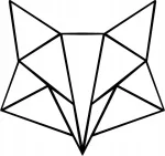 Taustata auto kleebis Geometric FOX, 14 x 14,6 cm