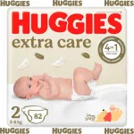 M&auml;hkmed Huggies Extra Care suurus 2 (3-6 kg), 82 tk