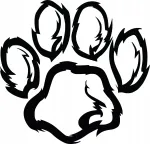 Taustavaba kleebis TRACE PAW DOG, 14 x 14,5 cm, autole, s&uuml;learvutile, kiivrile