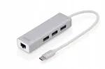 USB-C jaotur DIGITUS, 3 pesa, USB-A, Gigabit LAN