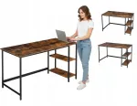 Kirjutuslaud riiulitega, 140x60 cm, rustic tamme toon