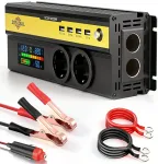 Auto pingemuundur LCD-ekraaniga, 12V kuni 230V, 1250W/2500W, 4 USB pesaga